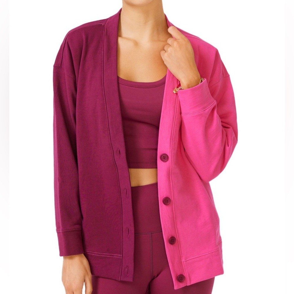 Terez New York Colorblock 100% Pima Cotton Button Cardigan Sz: Small NEW
